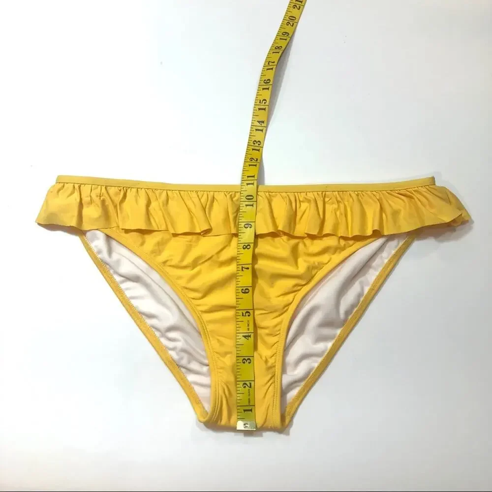 Free Press Ruffle Trim Bikini Swim Bottoms Yellow XL